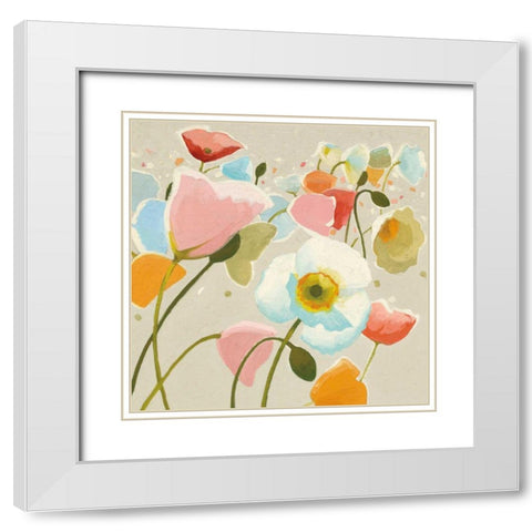 Backlit Confetti v2 White Modern Wood Framed Art Print with Double Matting by Novak, Shirley