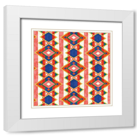 Wild Wood Tiles IV Bright White Modern Wood Framed Art Print with Double Matting by Pela Studio