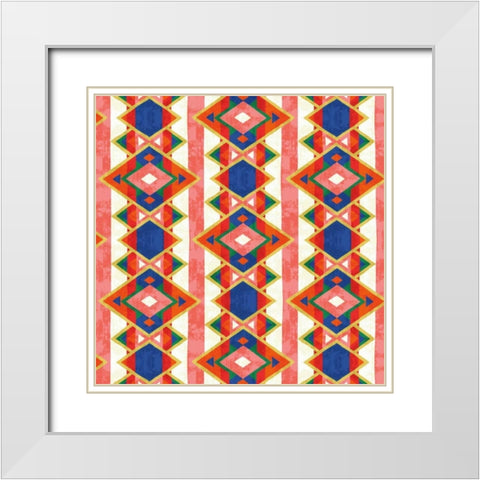 Wild Wood Tiles IV Bright White Modern Wood Framed Art Print with Double Matting by Pela Studio