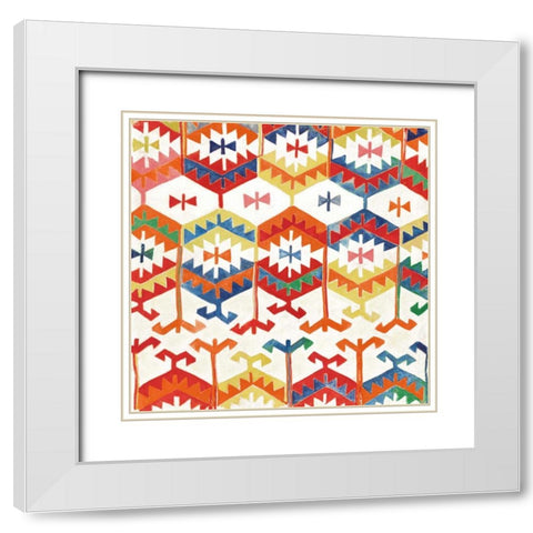 Southwest Pattern I Bright White Modern Wood Framed Art Print with Double Matting by Hristova, Albena