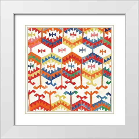 Southwest Pattern I Bright White Modern Wood Framed Art Print with Double Matting by Hristova, Albena