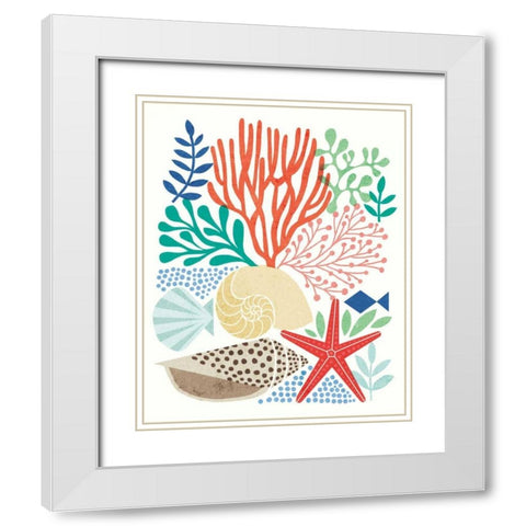 Under Sea Treasures VI White Modern Wood Framed Art Print with Double Matting by Mullan, Michael