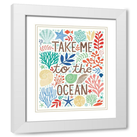 Under Sea Treasures IV White Modern Wood Framed Art Print with Double Matting by Mullan, Michael