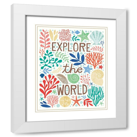 Under Sea Treasures I White Modern Wood Framed Art Print with Double Matting by Mullan, Michael