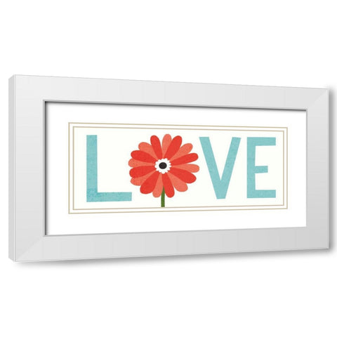 Seaside Bouquet Love White Modern Wood Framed Art Print with Double Matting by Mullan, Michael