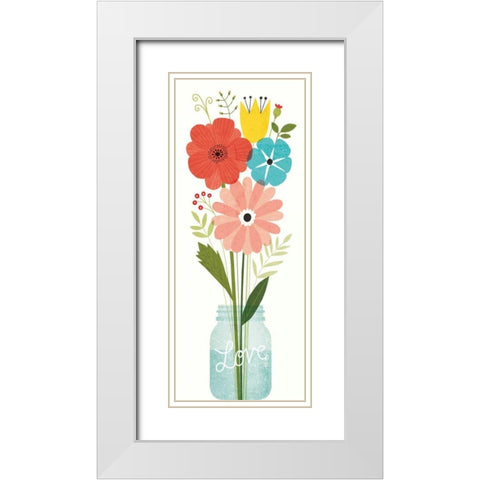 Seaside Bouquet VI Mason Jar White Modern Wood Framed Art Print with Double Matting by Mullan, Michael