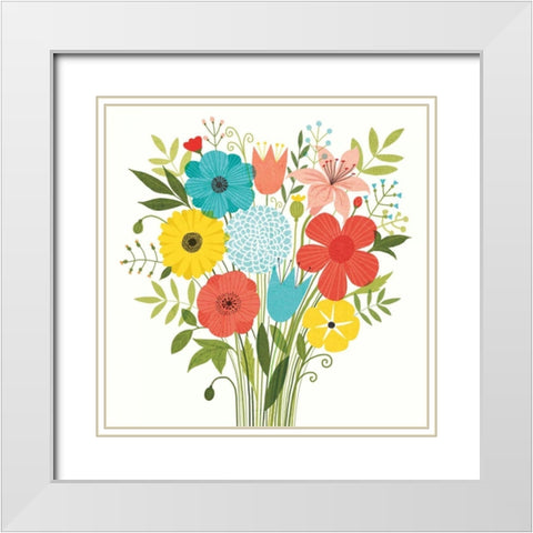 Seaside Bouquet I White Modern Wood Framed Art Print with Double Matting by Mullan, Michael