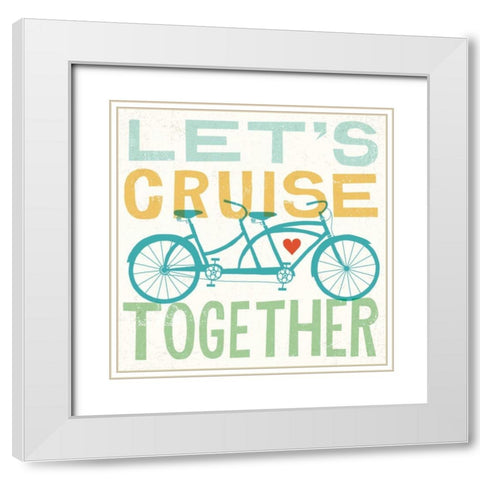 Lets Cruise Together I White Modern Wood Framed Art Print with Double Matting by Mullan, Michael