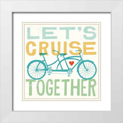 Lets Cruise Together I White Modern Wood Framed Art Print with Double Matting by Mullan, Michael