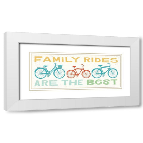 Lets Cruise Family Rides II White Modern Wood Framed Art Print with Double Matting by Mullan, Michael