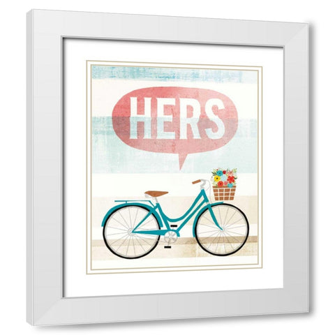 Beach Cruiser Hers II White Modern Wood Framed Art Print with Double Matting by Mullan, Michael