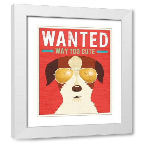 Beach Bums Terrier I Wanted White Modern Wood Framed Art Print with Double Matting by Mullan, Michael