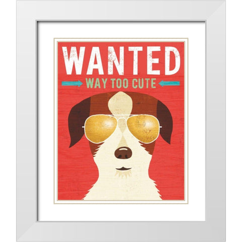 Beach Bums Terrier I Wanted White Modern Wood Framed Art Print with Double Matting by Mullan, Michael