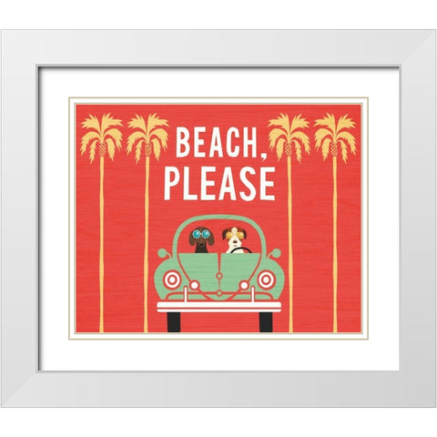 Beach Bums Beetle I White Modern Wood Framed Art Print with Double Matting by Mullan, Michael