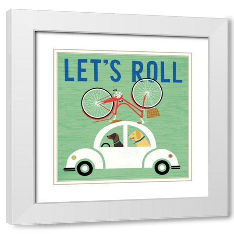 Beach Bums Beetle II White Modern Wood Framed Art Print with Double Matting by Mullan, Michael