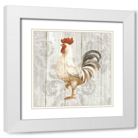 Farm Friend IV on Barn Board White Modern Wood Framed Art Print with Double Matting by Hristova, Albena