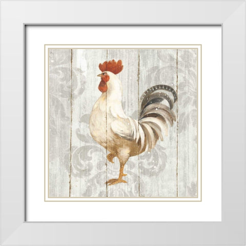 Farm Friend IV on Barn Board White Modern Wood Framed Art Print with Double Matting by Hristova, Albena