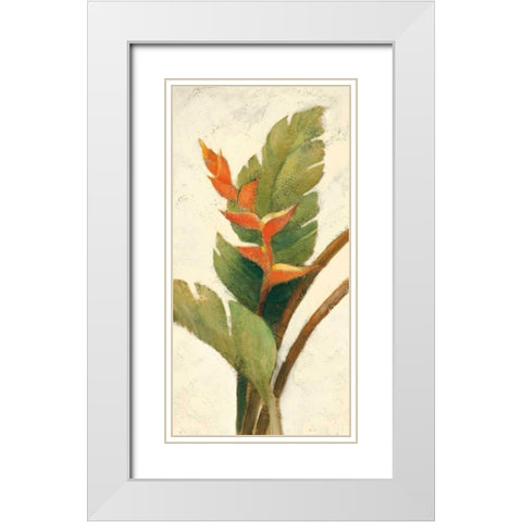 Halconia Blossom on White White Modern Wood Framed Art Print with Double Matting by Hristova, Albena
