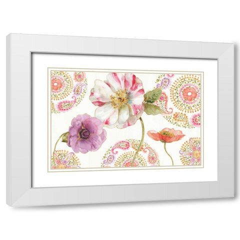Rainbow Seeds Paisley III White Modern Wood Framed Art Print with Double Matting by Audit, Lisa