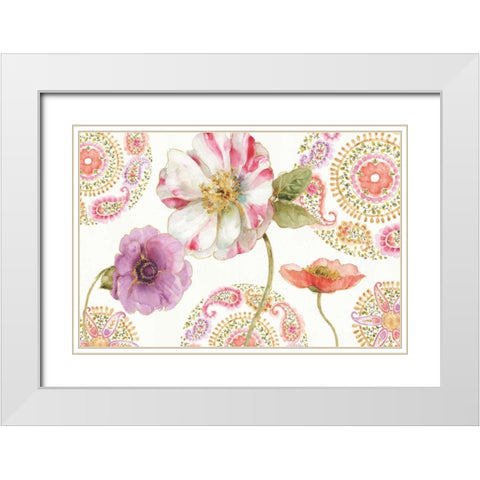 Rainbow Seeds Paisley III White Modern Wood Framed Art Print with Double Matting by Audit, Lisa