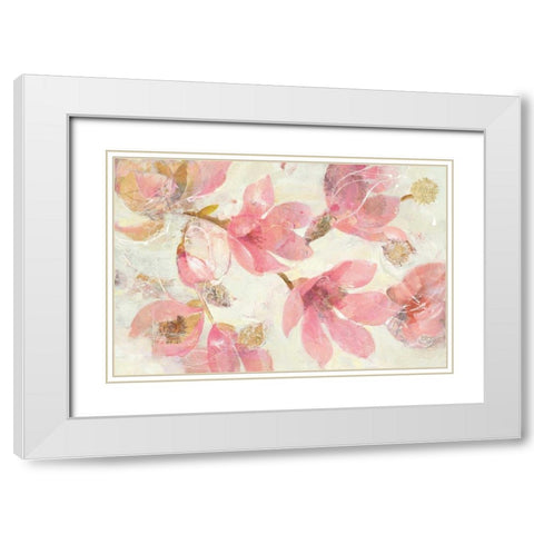 Magnolias in Bloom on White White Modern Wood Framed Art Print with Double Matting by Hristova, Albena