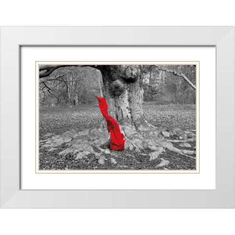 Flow I White Modern Wood Framed Art Print with Double Matting by Marshall, Laura