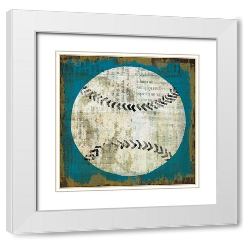 Ball I on Blue White Modern Wood Framed Art Print with Double Matting by Mullan, Michael