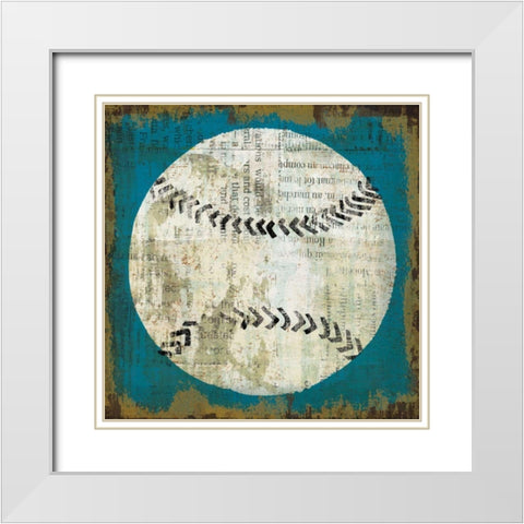 Ball I on Blue White Modern Wood Framed Art Print with Double Matting by Mullan, Michael