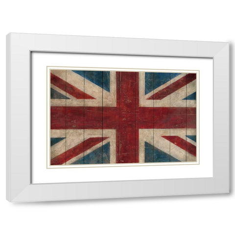 Union Jack White Modern Wood Framed Art Print with Double Matting by Tillmon, Avery