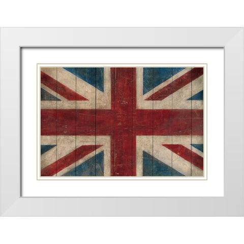 Union Jack White Modern Wood Framed Art Print with Double Matting by Tillmon, Avery