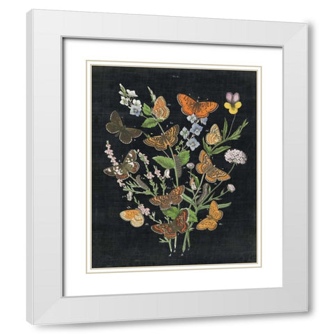 Butterfly Bouquet on Black I White Modern Wood Framed Art Print with Double Matting by Wild Apple Portfolio