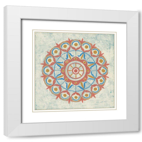 Lakai Circle V Taupe White Modern Wood Framed Art Print with Double Matting by Lovell, Kathrine