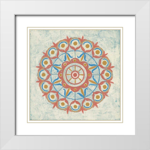 Lakai Circle V Taupe White Modern Wood Framed Art Print with Double Matting by Lovell, Kathrine