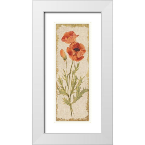 Poppy Panel on White Vintage White Modern Wood Framed Art Print with Double Matting by Blum, Cheri