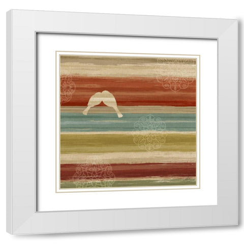 Mumbai Rainbow Birds II White Modern Wood Framed Art Print with Double Matting by Daphne, Brissonnet