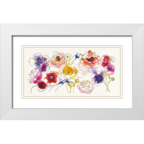 Rainbow Ruffles White Modern Wood Framed Art Print with Double Matting by Novak, Shirley
