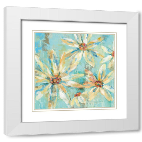 Fjord Floral I White Modern Wood Framed Art Print with Double Matting by Vassileva, Silvia