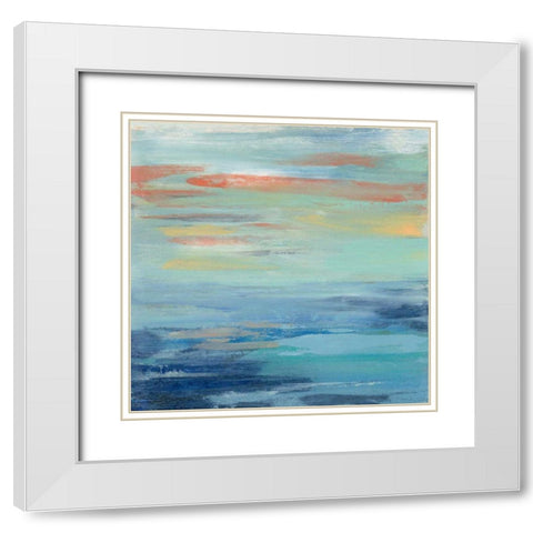 Sunset Beach I White Modern Wood Framed Art Print with Double Matting by Vassileva, Silvia