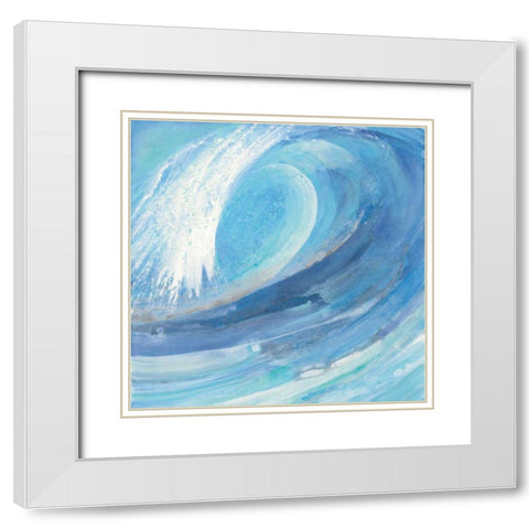 Surfs Up White Modern Wood Framed Art Print with Double Matting by Hristova, Albena