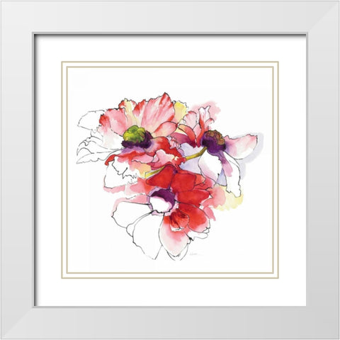 Mistral Trio II White Square White Modern Wood Framed Art Print with Double Matting by Novak, Shirley