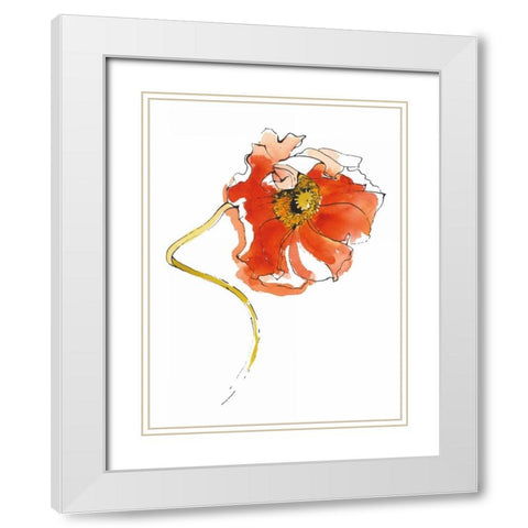 Red Icelands II on White White Modern Wood Framed Art Print with Double Matting by Novak, Shirley
