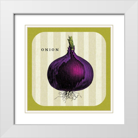Linen Vegetable III White Modern Wood Framed Art Print with Double Matting by Mousseau Studio