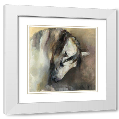 Classical Horse White Modern Wood Framed Art Print with Double Matting by Hageman, Marilyn
