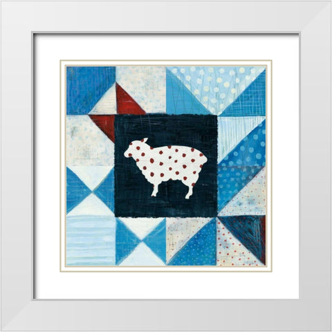 Modern Americana Farm Quilt VI White Modern Wood Framed Art Print with Double Matting by Averinos, Melissa