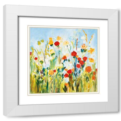 Wildflower Afternoon Crop White Modern Wood Framed Art Print with Double Matting by Davis, Joan E.