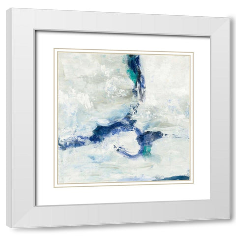 White and Blue White Modern Wood Framed Art Print with Double Matting by Vassileva, Silvia