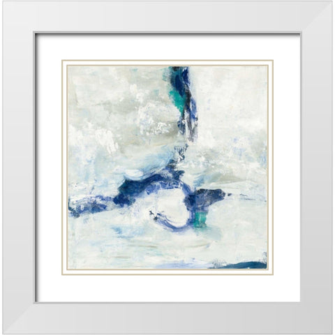 White and Blue White Modern Wood Framed Art Print with Double Matting by Vassileva, Silvia