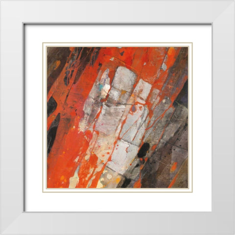 Hot Lava White Modern Wood Framed Art Print with Double Matting by Hristova, Albena