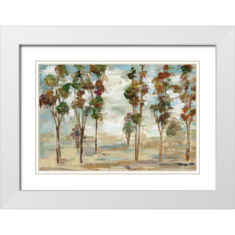 Serene Forest White Modern Wood Framed Art Print with Double Matting by Vassileva, Silvia