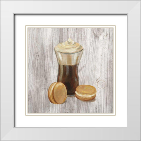 Coffee Time I on Wood White Modern Wood Framed Art Print with Double Matting by Vassileva, Silvia